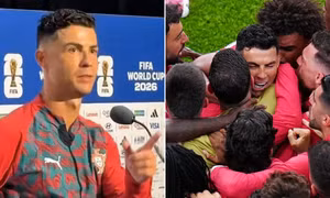 Cristiano Ronaldo trong cuộc phỏng vấn sau trận thắng Uzbekistan