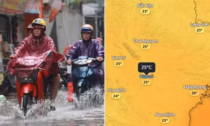 Hà Nội sẽ có thời điểm chuyển mát do mưa kéo dài, nhiệt độ dự báo xuống 24 độ