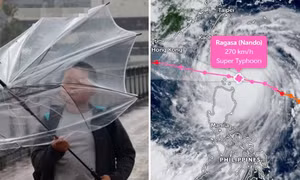 Siêu bão Ragasa đạt cấp 20 theo thang mở rộng, thành cơn bão mạnh nhất 2025