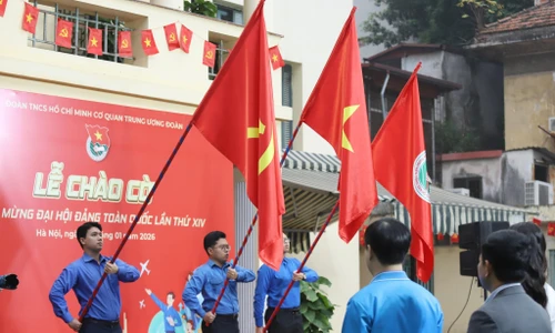 Tuổi trẻ cả nước chào cờ hướng về Đại hội XIV của Đảng