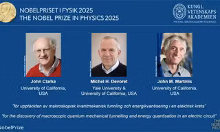 Ba người Mỹ đoạt giải Nobel Vật lý 2025 nhờ khám phá về lượng tử