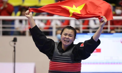 Thu Nghĩa giành HCV SEA Games đầu tiên trong sự nghiệp. Ảnh: Như Ý