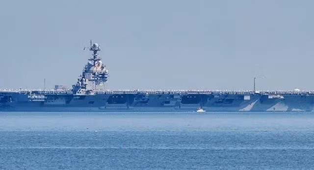 Siêu tàu sân bay USS Ford Mỹ trở về nước sau kỷ lục 300 ngày thực hiện nhiệm vụ trên biển