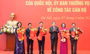Chủ tịch Quốc hội trao các nghị quyết về công tác cán bộ