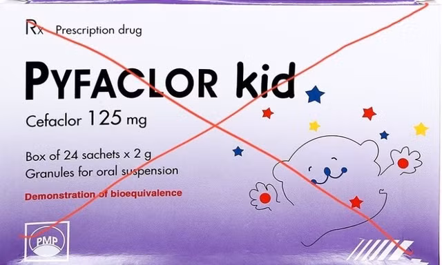 Thu hồi toàn quốc lô thuốc Cốm pha hỗn dịch uống Pyfaclor Kid