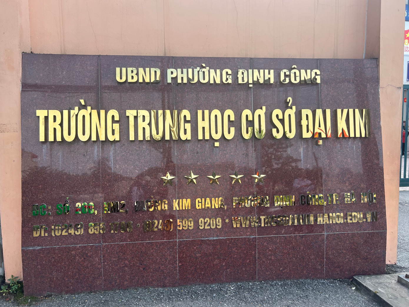Trường THCS Đại Kim, nơi xảy ra sự việc. (Ảnh: Hà Linh) 5b14bca5-ce40-467b-8f5e-40eee87c46b0.jpg