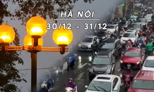 Ngày cuối năm Hà Nội mưa rải rác, trời rét