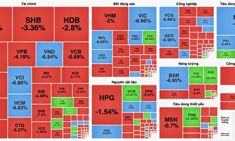 Loạt cổ phiếu nằm sàn, VN-Index thủng mốc 1.600 điểm