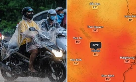 Mưa dông ở miền Bắc mở rộng, dự báo Hà Nội giảm gần 10 độ C trong 24 giờ