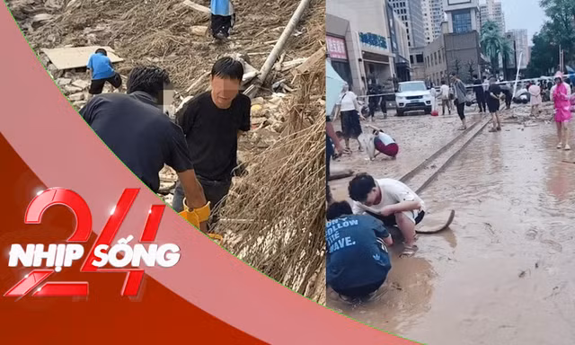 NHỊP SỐNG 24: Tiệm vàng bị lũ cuốn, người dân đổ xô tìm 20kg vàng dưới bùn