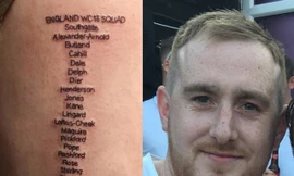 Fan 'cuồng' xăm cả đội tuyển Anh lên người