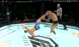 Davy Gallon ra đòn hạ gục đối thủ.