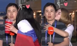 Nam phóng viên bị ‘cưỡng hôn’ khi tác nghiệp World Cup