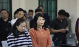 Các bị cáo Vân, Vững tại tòa.