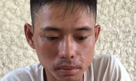 Nghi phạm Tuấn Anh tại cơ quan công an