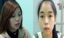 Hai nữ nhân viên quán karaoke tại trụ sở công an