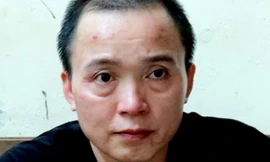 Nguyễn Thanh Sơn tại cơ quan công an - Ảnh :Toàn 