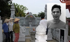 Đối tượng Trí và khu mộ Trí đào trộm. Ảnh: Công an Nhân dân