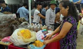 Mật ong hóa đá hiện có giá bán 800.000 đồng mỗi kg ở Hà Nội. Ảnh: Diệp Sa