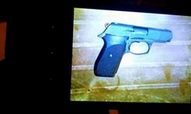 Khẩu súng hơi ngạt đã giao nộp cho công an. Ảnh do anh Thiệp chụp lại