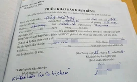 Phiếu khai báo khám bệnh cho ông Trung