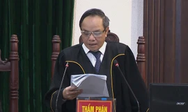 Thẩm phán Trương Việt Toàn tại phiên xử sáng 22/1.