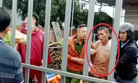 Nghi phạm Nguyễn Quang Thoại bị bắt giữ phục vụ công tác điều tra.