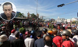 Việt tại cơ quan công an sau khi gây án