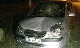 Chiếc xe ô tô gây tai nạn rồi bỏ chạy bị CSGT phát hiện