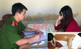 Cảnh sát điều tra làm việc với Lê Thị Hà Phương và minh họa về vụ án