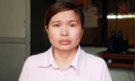 Đối tượng Nguyễn Thị Thắm tại cơ quan công an