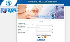 Giao diện website đăng ký tiêm chủng trực tuyến