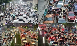 Đường phố Hà Nội tắc không lối thoát cả ngày lẫn đêm khi Tết cận kề 