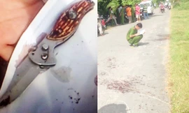 Tại hiện trường cho thấy đã có sự giằng co quyết liệt nên máu vương vãi nhiều nơi và hung khí là một con dao xếp, tìm được cách hiện trường hơn 100m