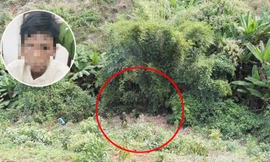 Công an đang khám nghiệm hiện trường vụ án giết người và nghi can Đ.L tại cơ quan công an