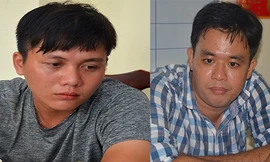 Thiên (trái) và Nghĩa tại cơ quan công an