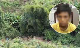 Hiện trường nơi phát hiện thi thể cháu Điểu L. và nghi phạm