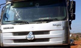 Chiếc xe tải bị hư hỏng