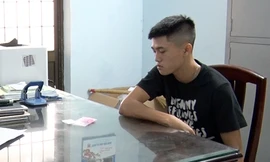 Nguyễn Ngọc Gia Bảo tại cơ quan công an