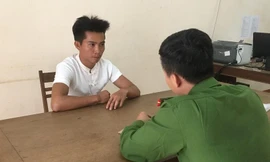 Lương Văn Đạt tại cơ quan công an.