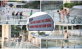 Người dân 'xé rào' vào hồ Hoàng Cầu đang cải tạo để câu cá, chạy bộ, dạo mát