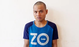 Nghi phạm Hiệp tại cơ quan công an.