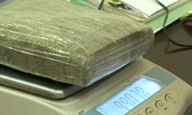 Một gói cần sa công an thu của Hiếu. Ảnh: Công an Nghệ An