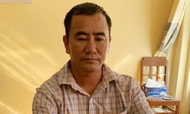 Vượng tại cơ quan điều tra. Ảnh: Công an cung cấp