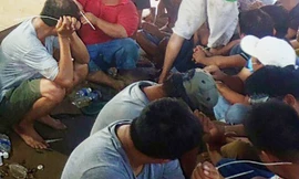 Công an khởi tố, bắt giam 43 người trong vụ "đột kích" trường gà khủng ven đường Võ Văn Kiệt. Ảnh: Pháp luật TP Hồ Chí Minh