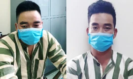 Hai nghi can Quân (trái) và Ngọc trong vụ phá rừng ở Vườn Quốc gia Kon Ka Kinh bị tạm giữ. Ảnh: Công an cung cấp