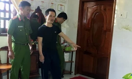 Thiện tại buổi thực nghiệm điều tra. Ảnh: C.A