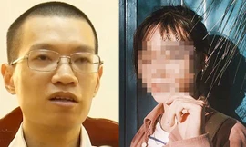 Nguyễn Anh Tú tại cơ quan điều tra (ảnh chụp màn hình) và nạn nhân