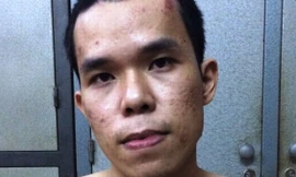 Đối tượng Vinh tại cơ quan công an. Ảnh báo Bình Định