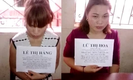 Hai nghi phạm Lê Thị Hằng và Lữ Thị Hoa